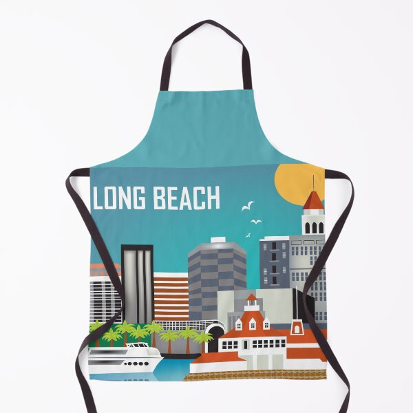 Item preview, Long Beach, California - Skyline Illustration by Loose Petals designed and sold by LoosePetals.