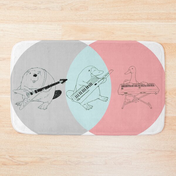 Item preview, Keytar Platypus Venn Diagram - Gray Blue Pink designed and sold by GuyBlank.
