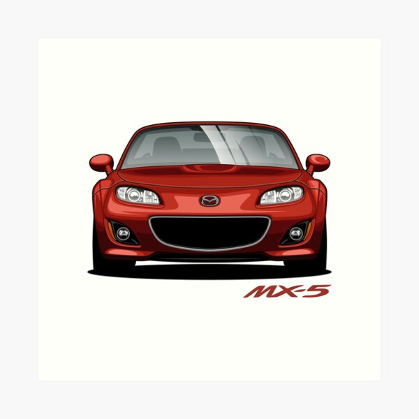 Cartoon MX-5 Miata NC Art Print