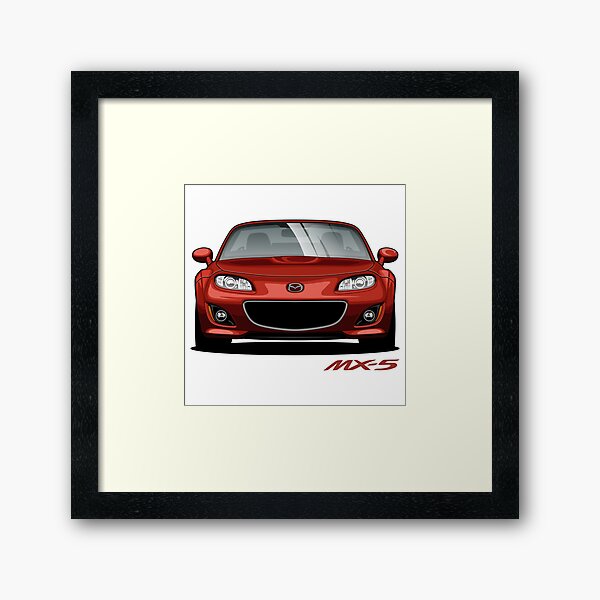 Cartoon MX-5 Miata NC Framed Art Print