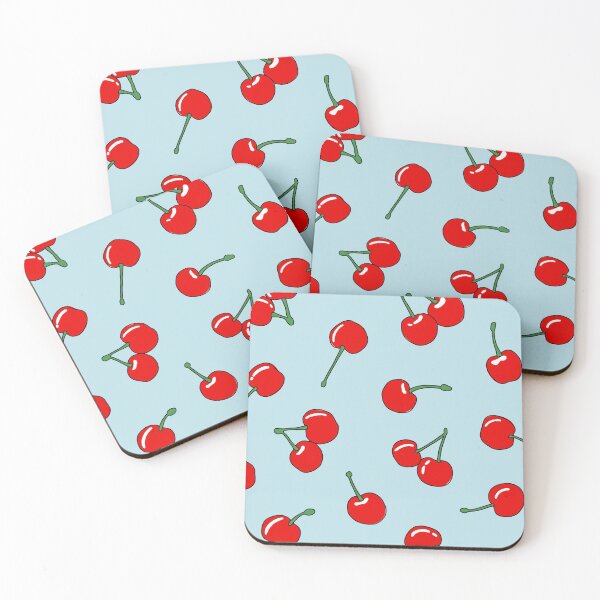 Item preview, Cherries: Pale Blue Background designed and sold by rockchicksuprem.