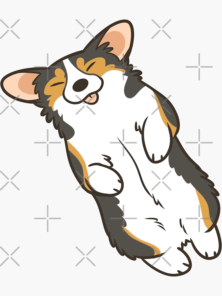Thumbnail 3 of 3, Sticker, Sleeping Corgi designed and sold by pawlove.