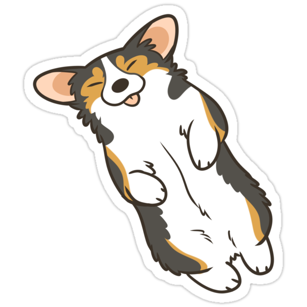 sleeping corgi stickers by pawlove redbubble