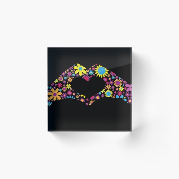 Heart with hands Acrylic Block