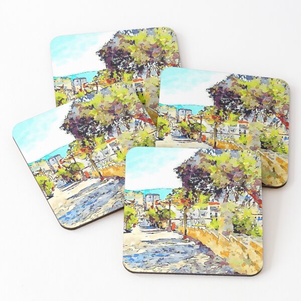 Item preview, Tree-lined avenue view with wall and trees designed and sold by Giuseppe Cocco.