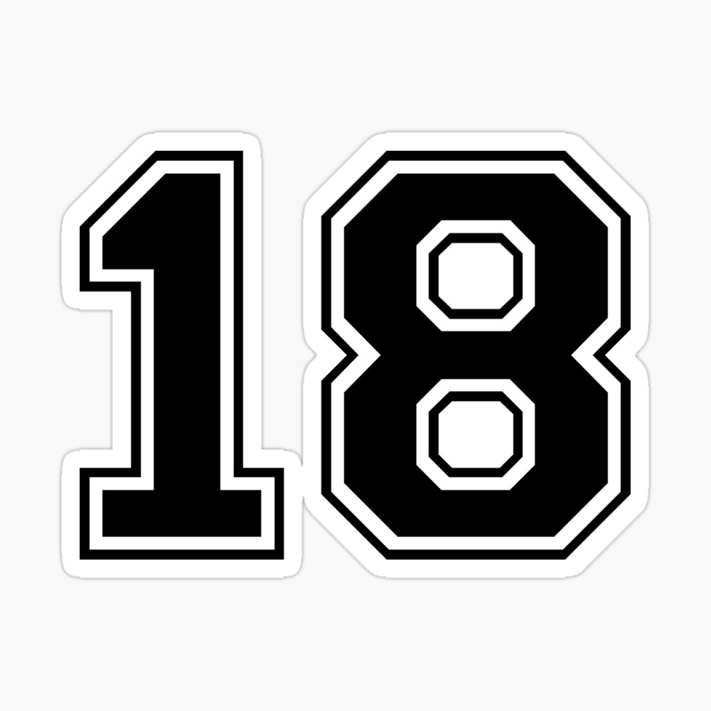 18 number eighteen poster for sale by devinedesignz redbubble