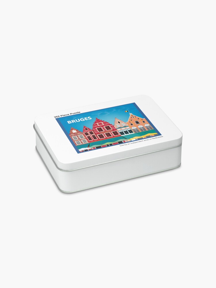 Thumbnail 2 of 3, Jigsaw Puzzle, Bruges, Belgium - Skyline Illustration by Loose Petals designed and sold by LoosePetals.