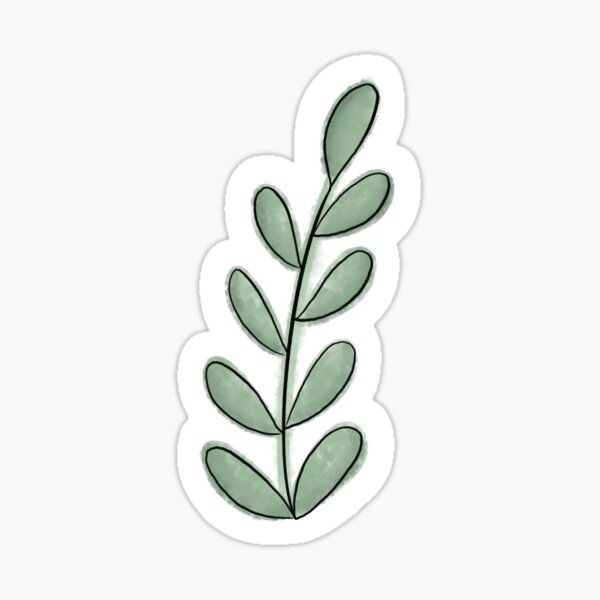 Watercolor leaves Sticker