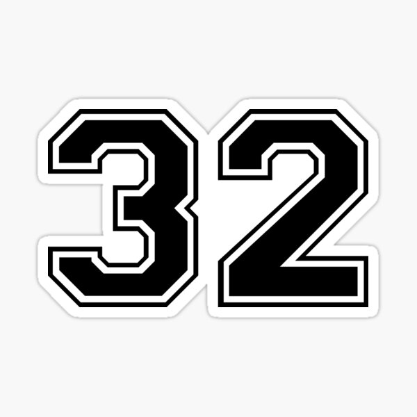 32-number-thirty-two-sticker-for-sale-by-devinedesignz-redbubble