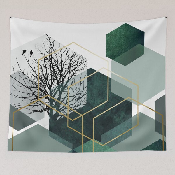 Item preview, Geometric abstarct in green designed and sold by PositiveChaos.