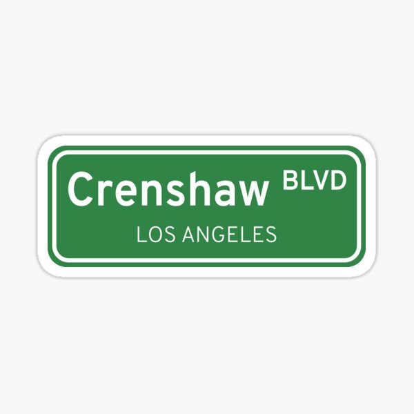 Crenshaw Boulevard Los Angeles California Street Sign Sticker
