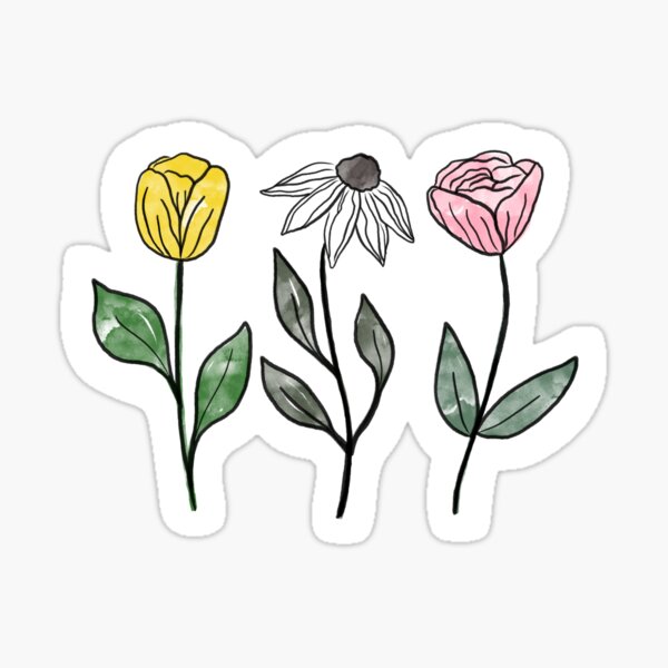 Multi Watercolor flowers Sticker