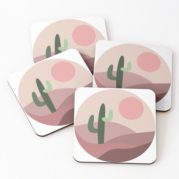 Item preview, Pink desert with cactus  designed and sold by Leshlie Guzmán.