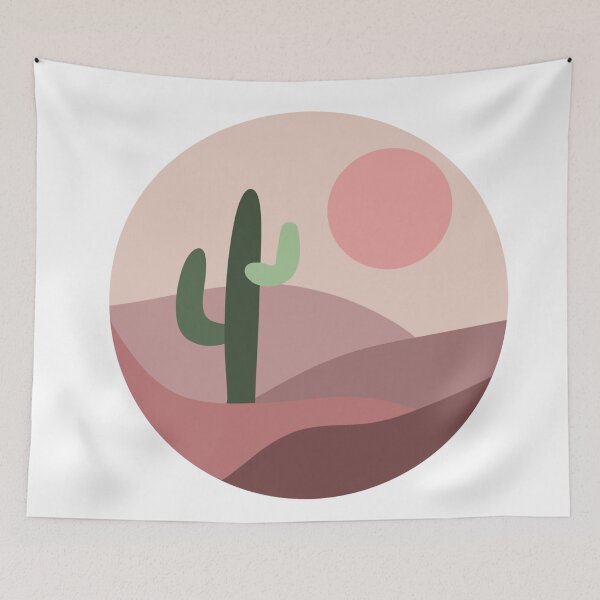 Item preview, Pink desert with cactus  designed and sold by Leshlie Guzmán.