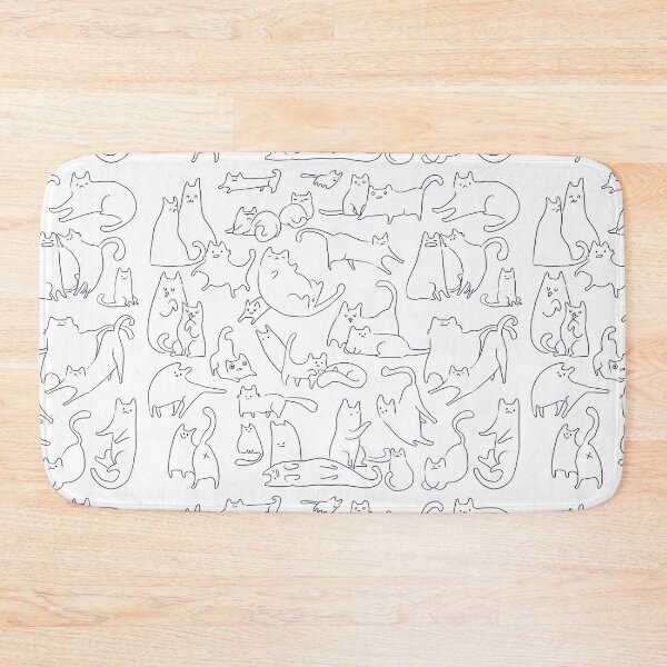 Item preview, Cat Pattern Print (No Colour) designed and sold by little  ochre.