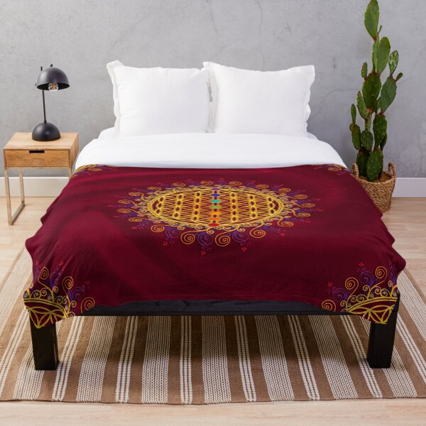 FLOWER OF LIFE, CHAKRAS, SPIRITUALITY, YOGA, ZEN, Throw Blanket