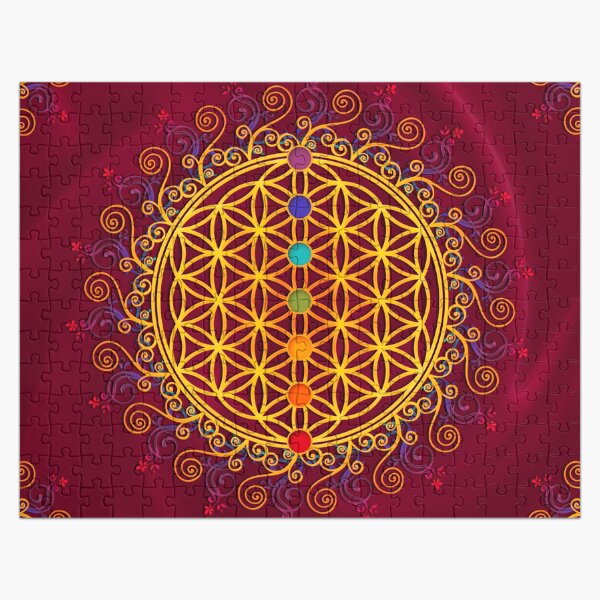 FLOWER OF LIFE, CHAKRAS, SPIRITUALITY, YOGA, ZEN, Jigsaw Puzzle