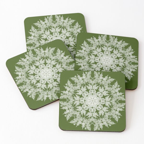 Item preview, Ferns Mandala in white designed and sold by HappyThoughts85.