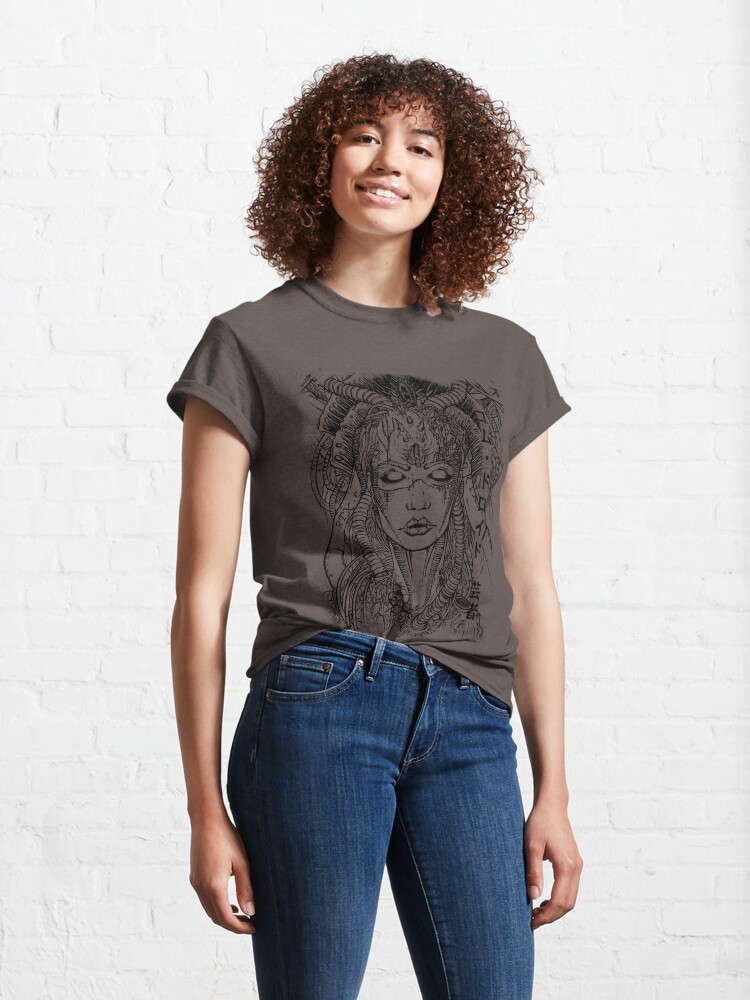 Alternate view of Comdroid Geisha - Comic Lineart Drawing Classic T-Shirt