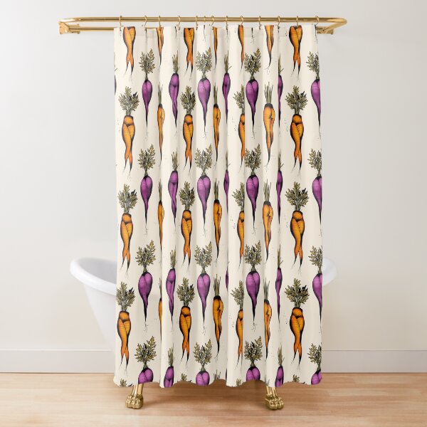 Sexy carrots botanical chart tattoo flash Shower Curtain