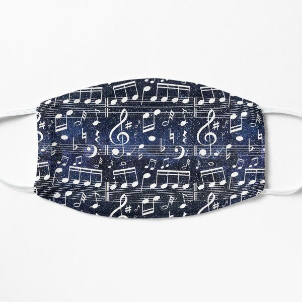 Musical Notes with space galaxy, Music Player Singer Composer Pianist Gift Flat Mask