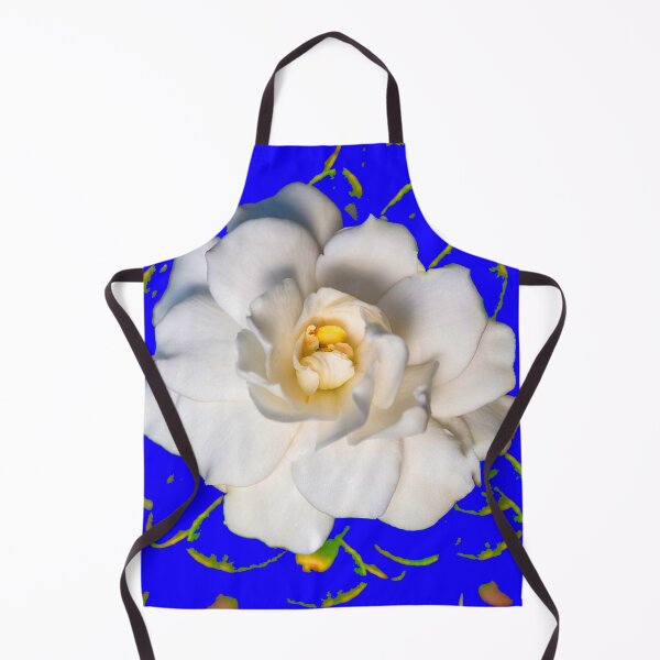 Item preview, WHITE GARDENIA FLOWER BLUE COLOR ART  designed and sold by sharlesart.