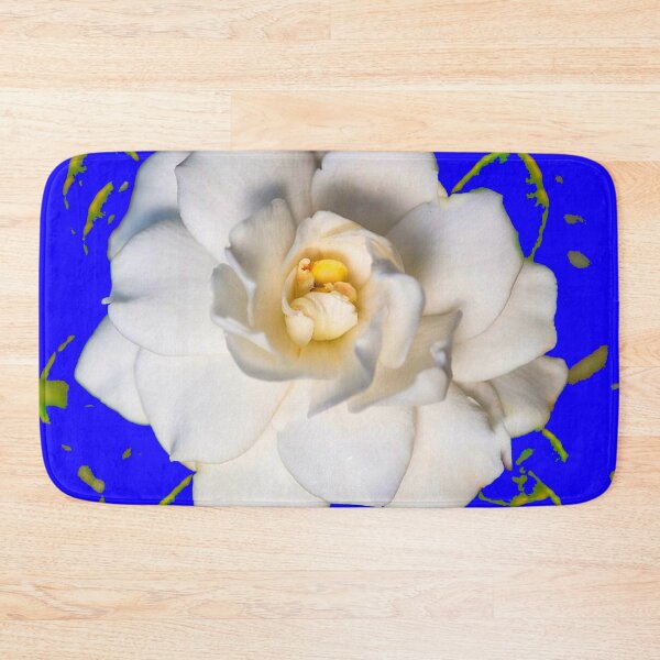 Item preview, WHITE GARDENIA FLOWER BLUE COLOR ART  designed and sold by sharlesart.