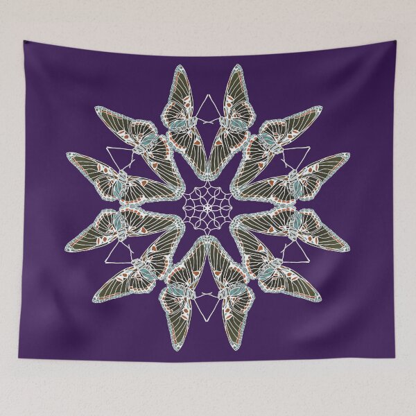 Item preview, Red Spotted Purple Butterfly Mandala in white designed and sold by HappyThoughts85.