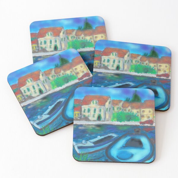 Item preview, BOATS AT SUNSET, VRBOSKA designed and sold by IvanaKada.
