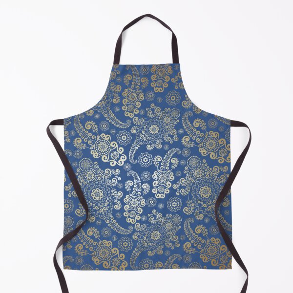 Item preview, Golden Luxury Paisley on Navy Blue Background designed and sold by Gerson Ramos.