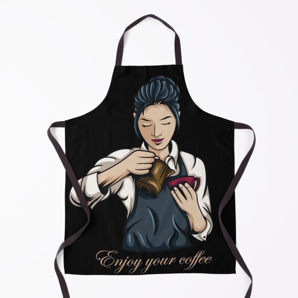 Item preview, Lady Barista with cup of coffee designed and sold by coffeeapparel.