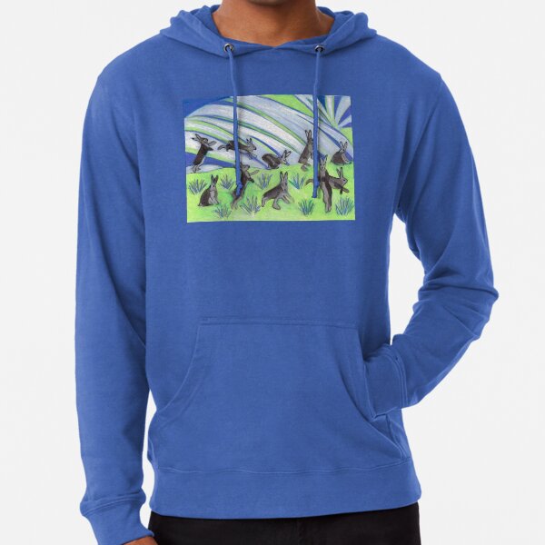Ten Leaping Hares Lightweight Hoodie