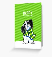 Black & White Shih Tzu Happy Howl-i-days Greeting Card
