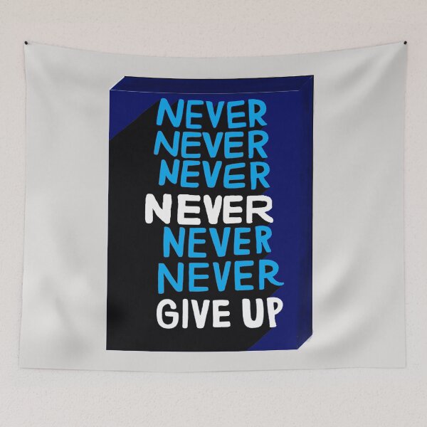 Item preview, never give up designed and sold by THE AMERICAN TEEVANGELIST.