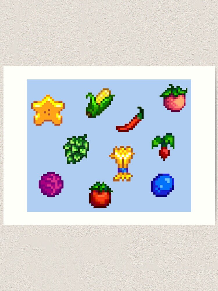 Stardew Valley Summer Crops Bundle Art Print By Edevyor Redbubble