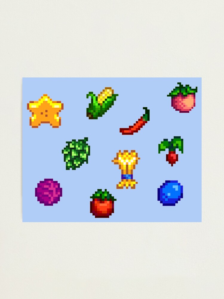 Stardew Valley Summer Crops Bundle Photographic Print By Edevyor Redbubble