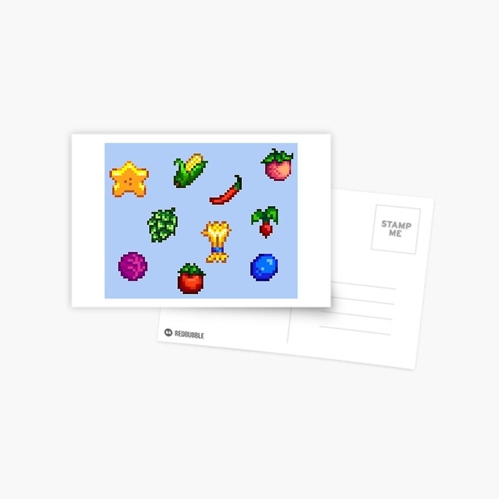 Stardew Valley Summer Crops Bundle Greeting Card By Edevyor Redbubble