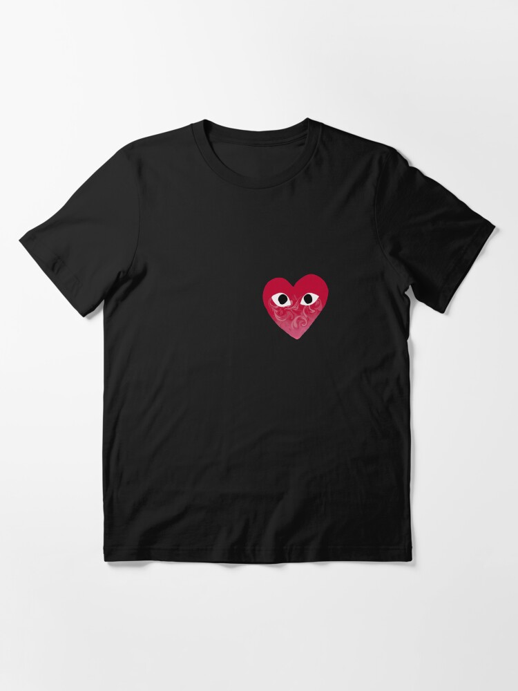 cdg pink heart t shirt