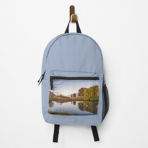 Item preview, Garden Pond Reflecting Autumn Trees at Sunset designed and sold by Amy Mitchell.