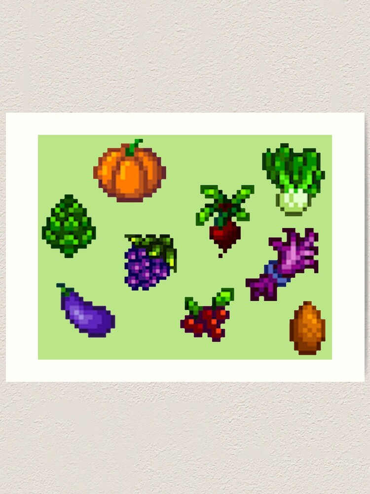 Stardew Valley Fall Crops Bundle Art Print By Edevyor Redbubble