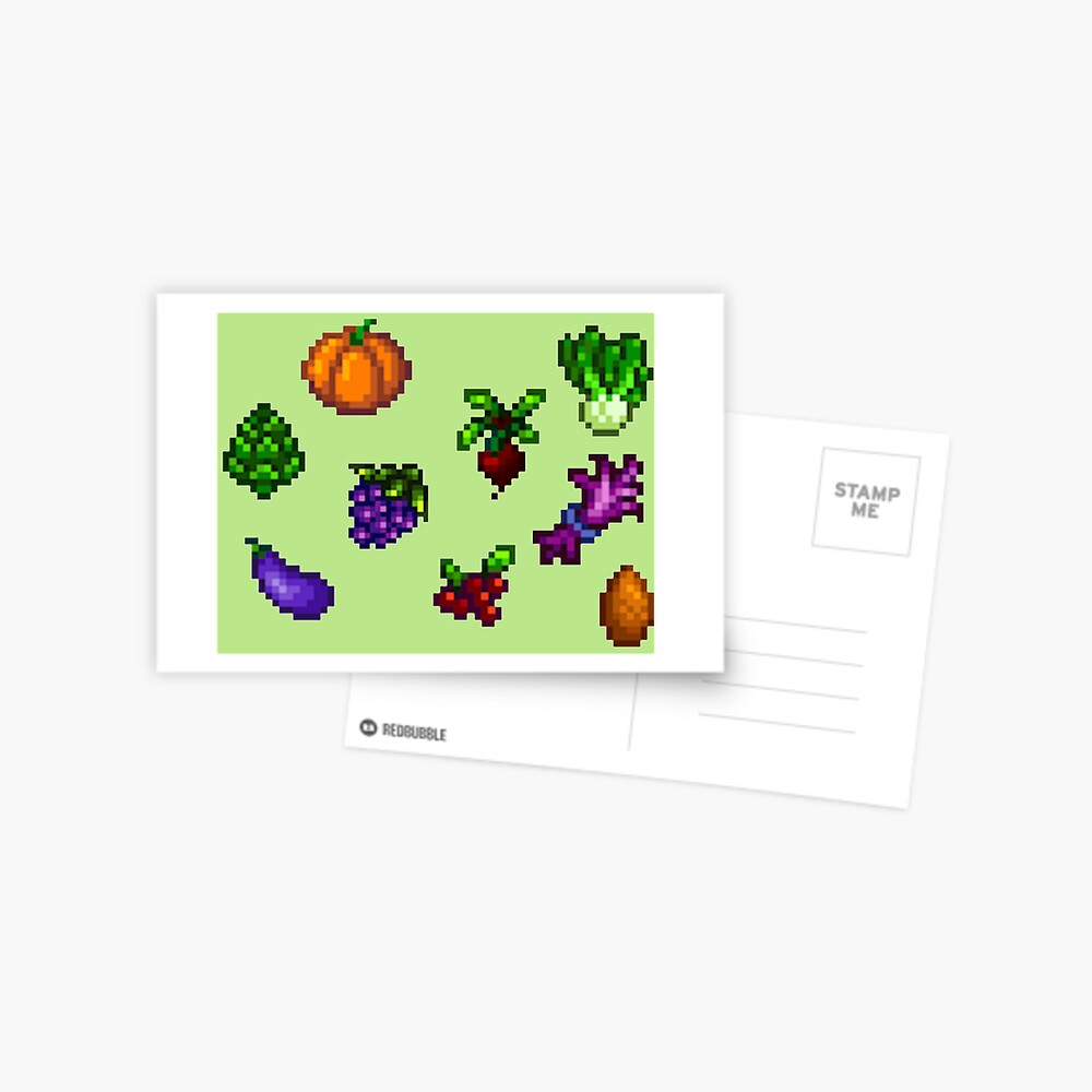 Stardew Valley Fall Crops Bundle Greeting Card By Edevyor Redbubble