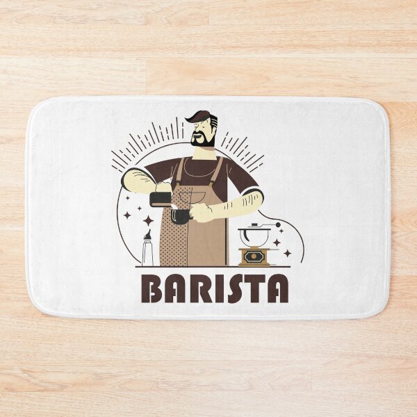 Item preview, Barista mixing coffee white background designed and sold by coffeeapparel.
