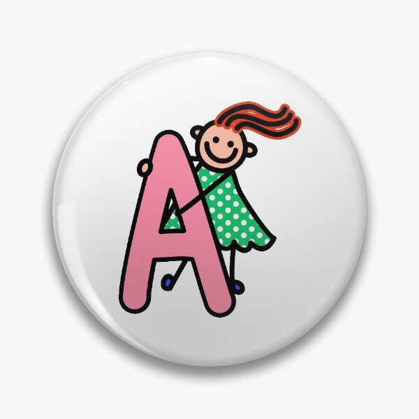 Item preview, Letter A for girls alphabet Kids Colorful Cartoon Character designed and sold by funwithletters.