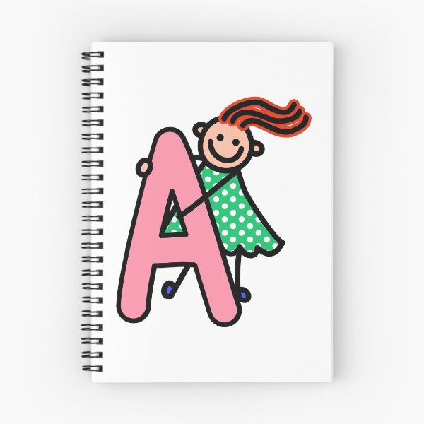 Item preview, Letter A for girls alphabet Kids Colorful Cartoon Character designed and sold by funwithletters.