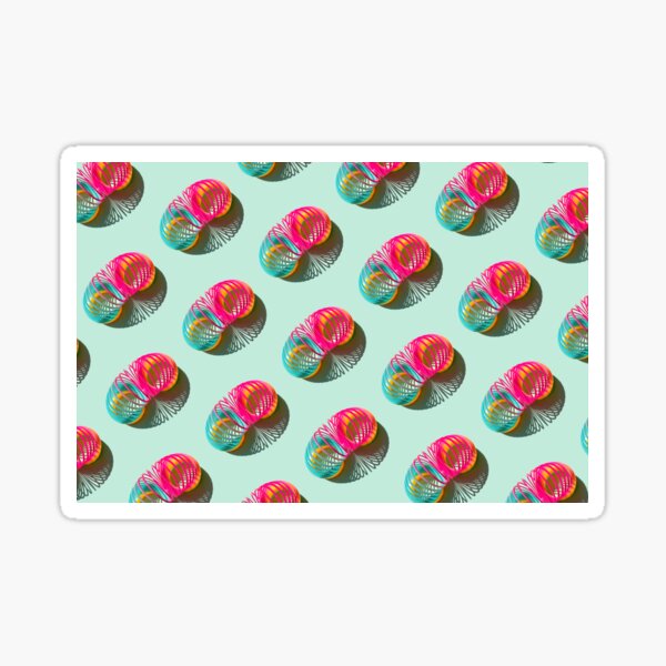 Plastic rainbow spiral toy pattern Sticker