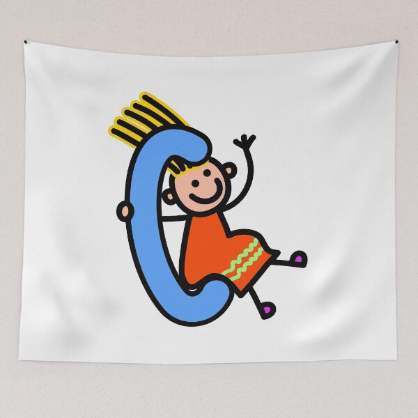 Item preview, Letter C for girls alphabet Kids Colorful Cartoon Character designed and sold by funwithletters.