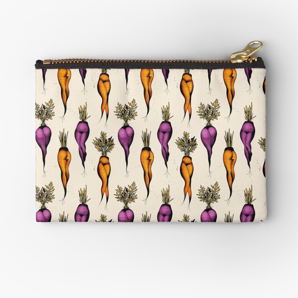 Sexy carrots botanical chart tattoo flash Zipper Pouch