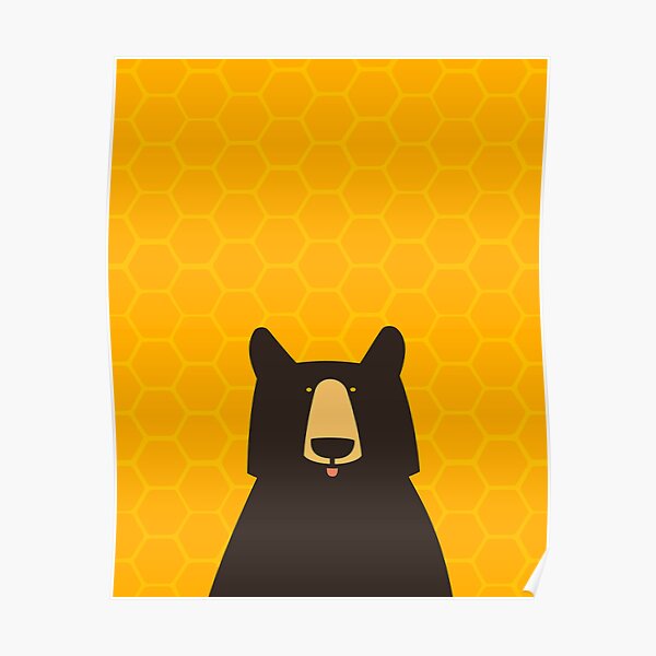 Black Bear Honeycomb Poster
