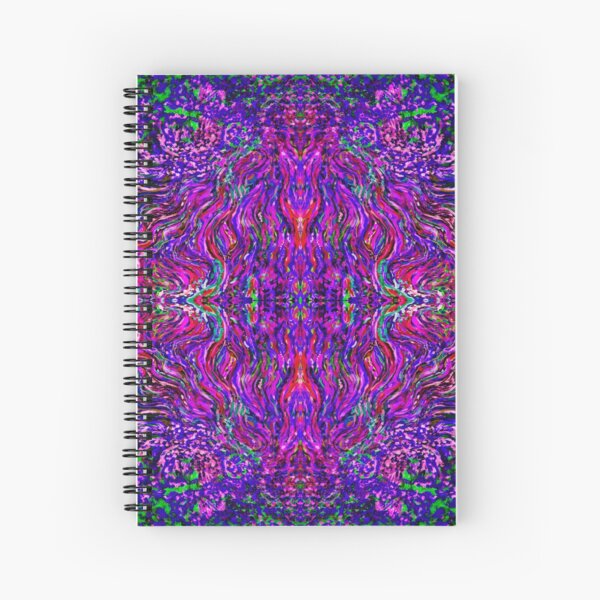 Fractal Pink Fire Spiral Notebook