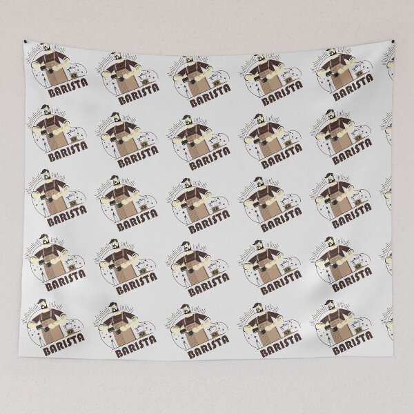 Item preview, Barista making coffee mix light pattern designed and sold by coffeeapparel.